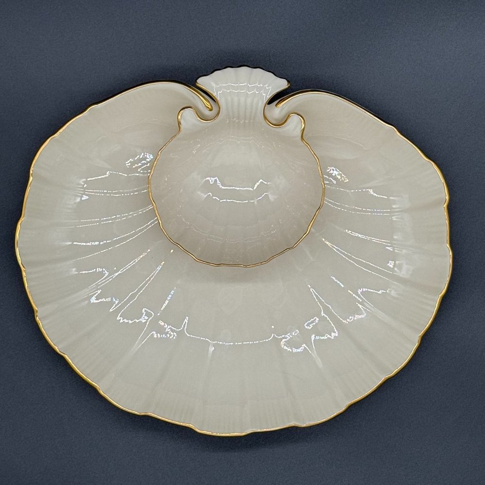 LENOX Vintage Aegean Gold Trimmed Serving Platter